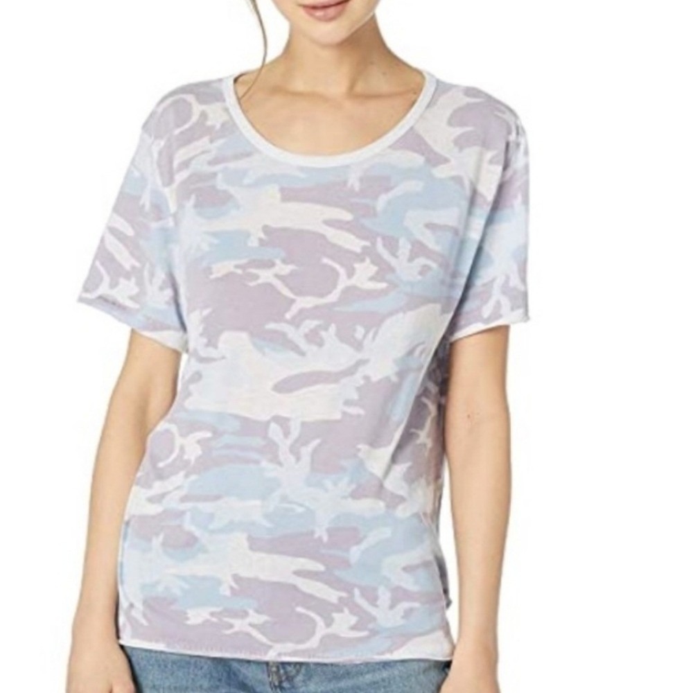 We the Free Camo Print Short Sleeve Longline Top Large